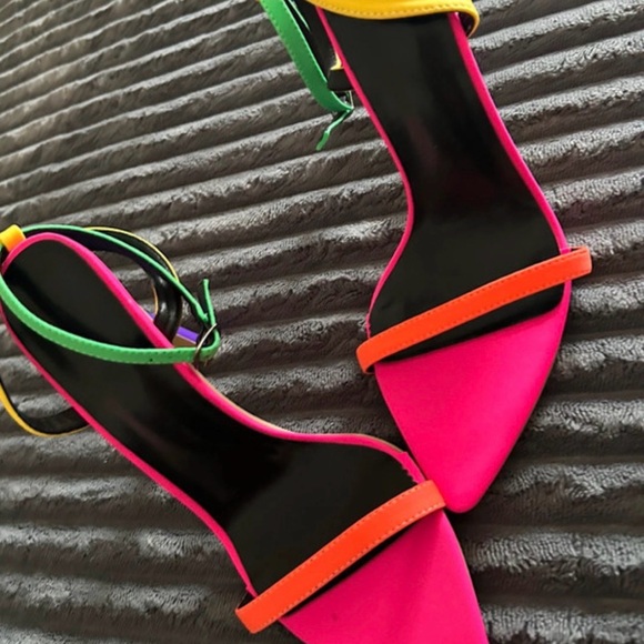 Colorful Strappy Heels - Picture 2 of 7